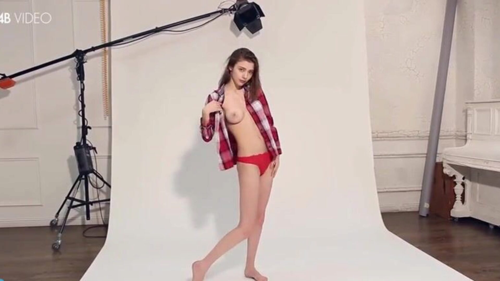 Cute Korean legal age teenager with big tits striking hot positions after college We acquire to see a day in the life of an in-demand Korean model. After coming home from college and finishing up her homework, this chick has to stance for images Lewd photos At the very beginning of the vignette she's dressed in merely red pants and a checkered t-shirt After hitting all of the hottest positions this Asian legal age teenager starts uncovering her large tits which is the exact point where the movie scene heads from great to  unmissable.  After that babe goes topless we acquire to see some unbelievable macro shot footage of these large mushy and 100% all-natural orbs It doesn't take highly lengthy for her to pull down those sexy red panties The slender honey poses with them before unceremoniously throwing them aside. Finally, it's the time for this seductress to position completely bare We watch all sorts of hawt positions including the doggy style one. This cuties cunt looks all kinds of flawless as she positions in a very nasty manner. This episode is fairly brief but also exceedingly eventful. You're sure to fall in enjoy with this girl